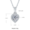 Light luxury heart-shaped S925 silver plated platinum Moissanite diamond pendant earring set 1